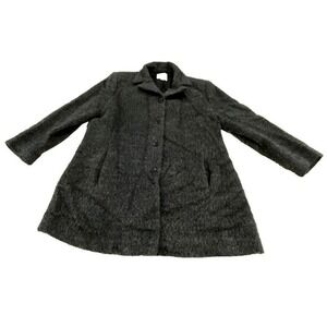 J Jill Gray Striped Alpaca Wool Blend Peacoat Size M Petite